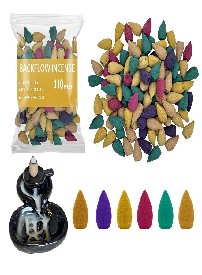 Lagincig 110Pcs Backflow Incense Cones for Waterfall 6 Different Mixed Natural Incense Waterfall Cones - Image 1